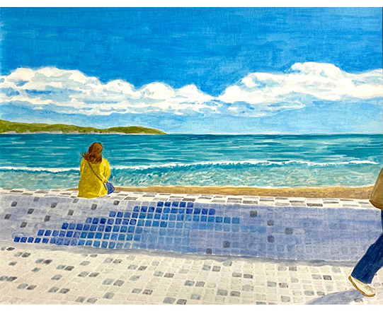 夏の終わり　303×242mm（額装サイズ）/ アクリル絵具