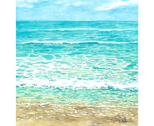 ひとやすみ　H210mm×W210mm　/ アクリル絵具