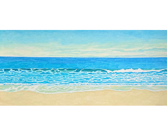 水平線　H240mm×W540mm　/ アクリル絵具