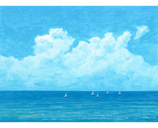 summer　H152mm×W203mm　/ アクリル絵具