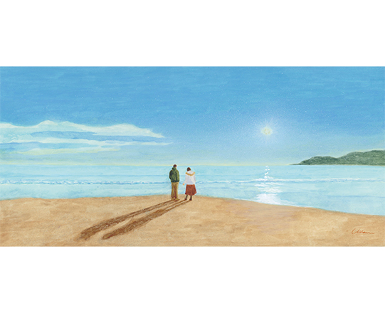 ふたりのはなし　H250mm×W430mm / アクリル絵具