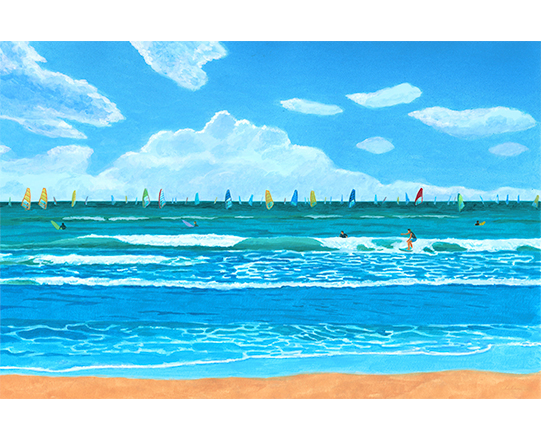 カラフル　H327mm×W480mm / アクリル絵具