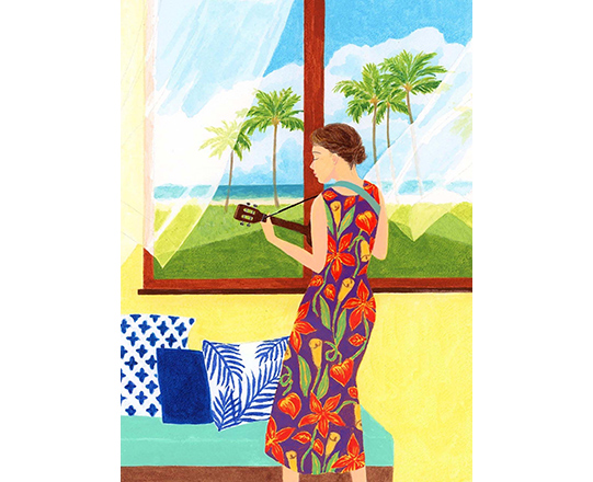 窓辺　H300mm×W230mm  / アクリル絵具