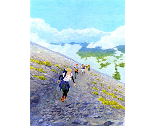 山登り　H380mm×W300mm  / アクリル絵具