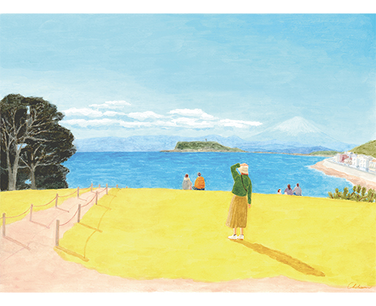 昼下がり　H235mm×W325mm  / アクリル絵具