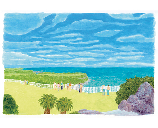 幸せ岬　H310mm×W420mm  / アクリル絵具