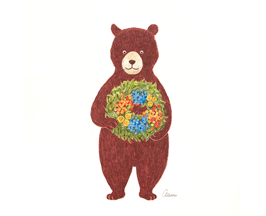 リースの季節　210×150mm / 色鉛筆