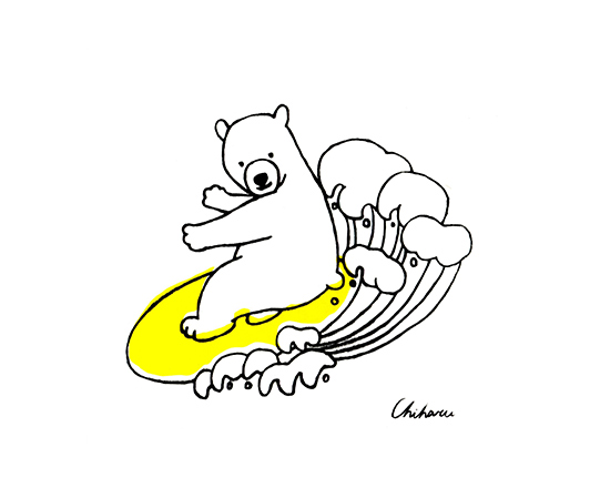 サーフィンをするよ　160×160mm  / シルクスクリーン