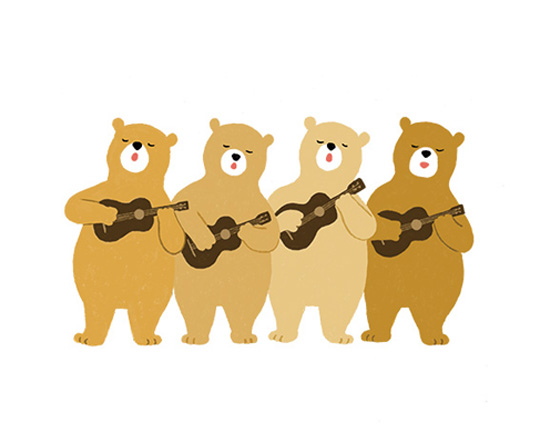 ウクレレシスターズ　60×100mm  / デジタル（Procreate)